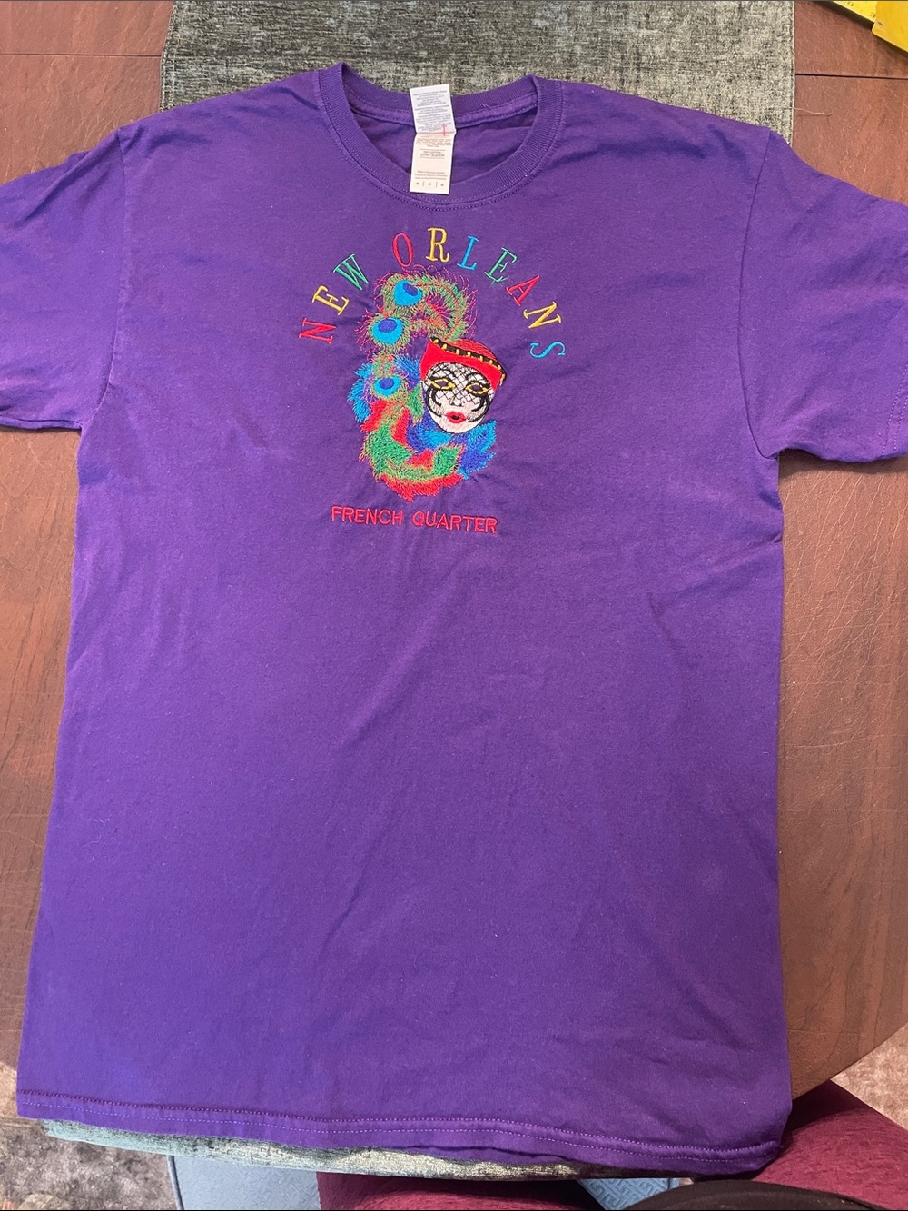 Y2K New Orleans French Quarter Purple T-Shirt, travel tee.